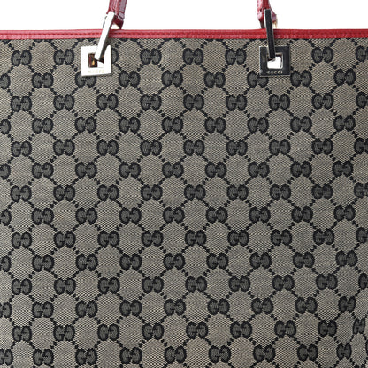 Gucci Monogram Large Bucket Tote Navy Red 12 of 12