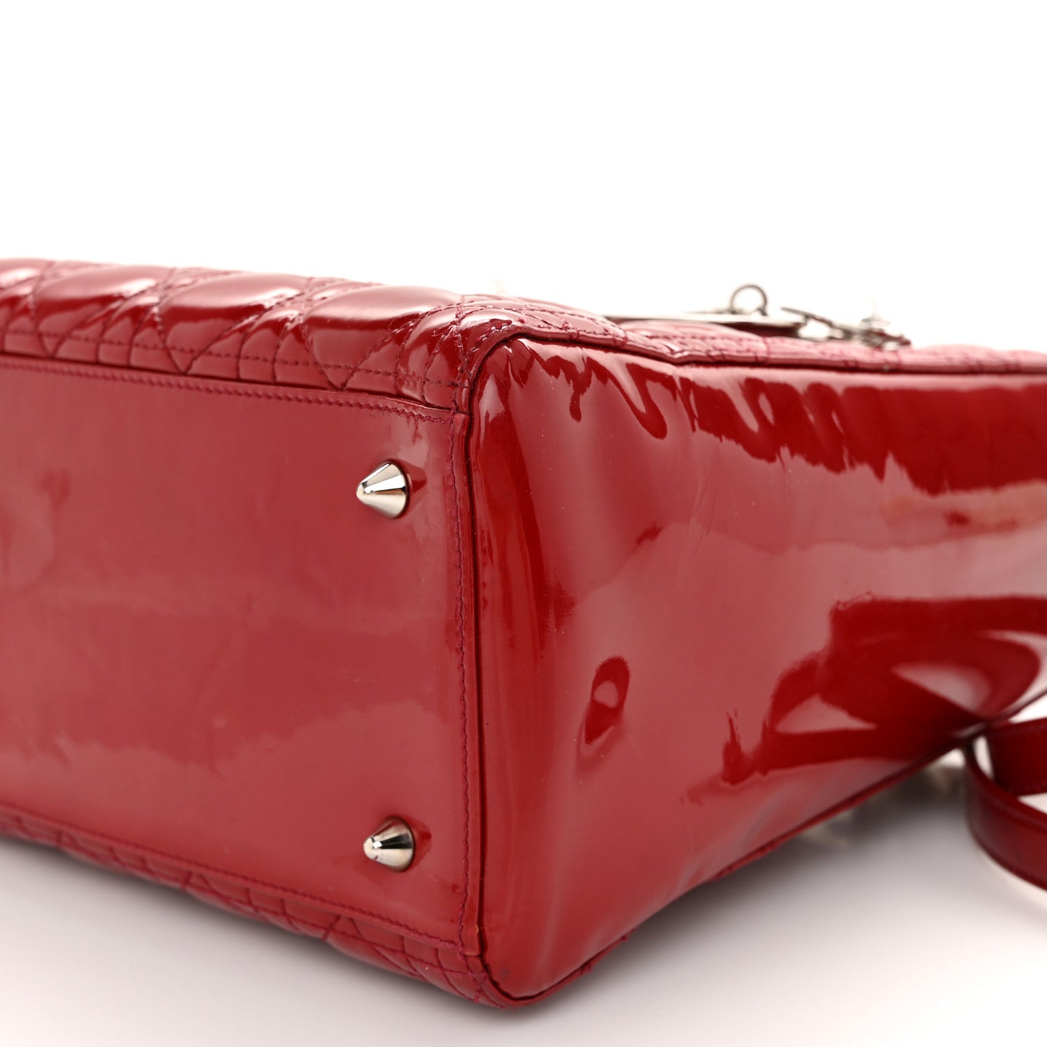 Christian Dior Patent Cannage Medium Lady Dior Red 10 of 11
