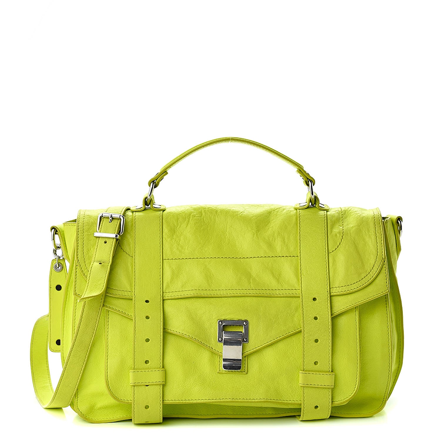 Proenza Schouler Lambskin Medium PS1 Satchel Sulfur 1 of 16