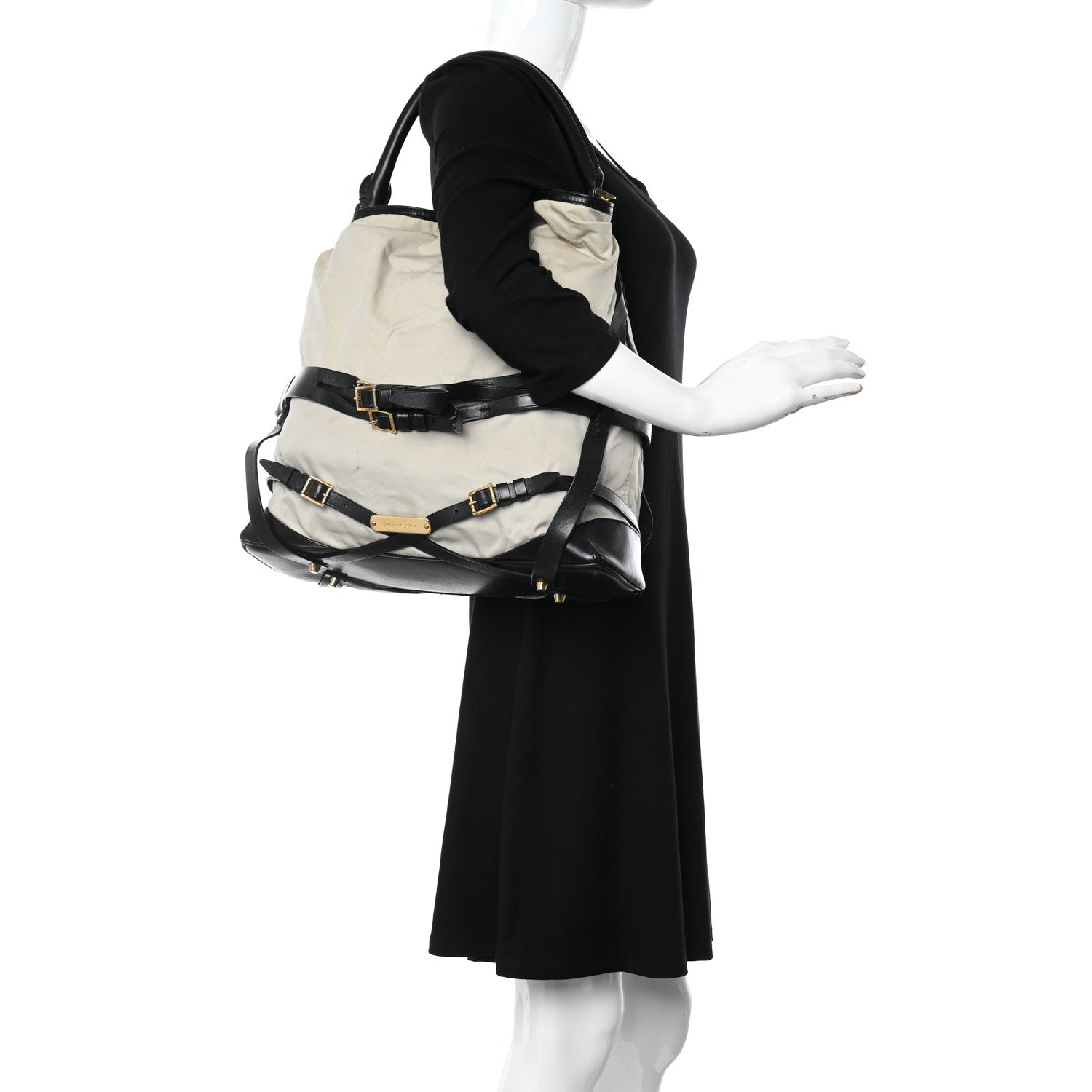 Burberry Nylon Bridle Calfskin Medium Gosford Hobo Trench 2 of 23
