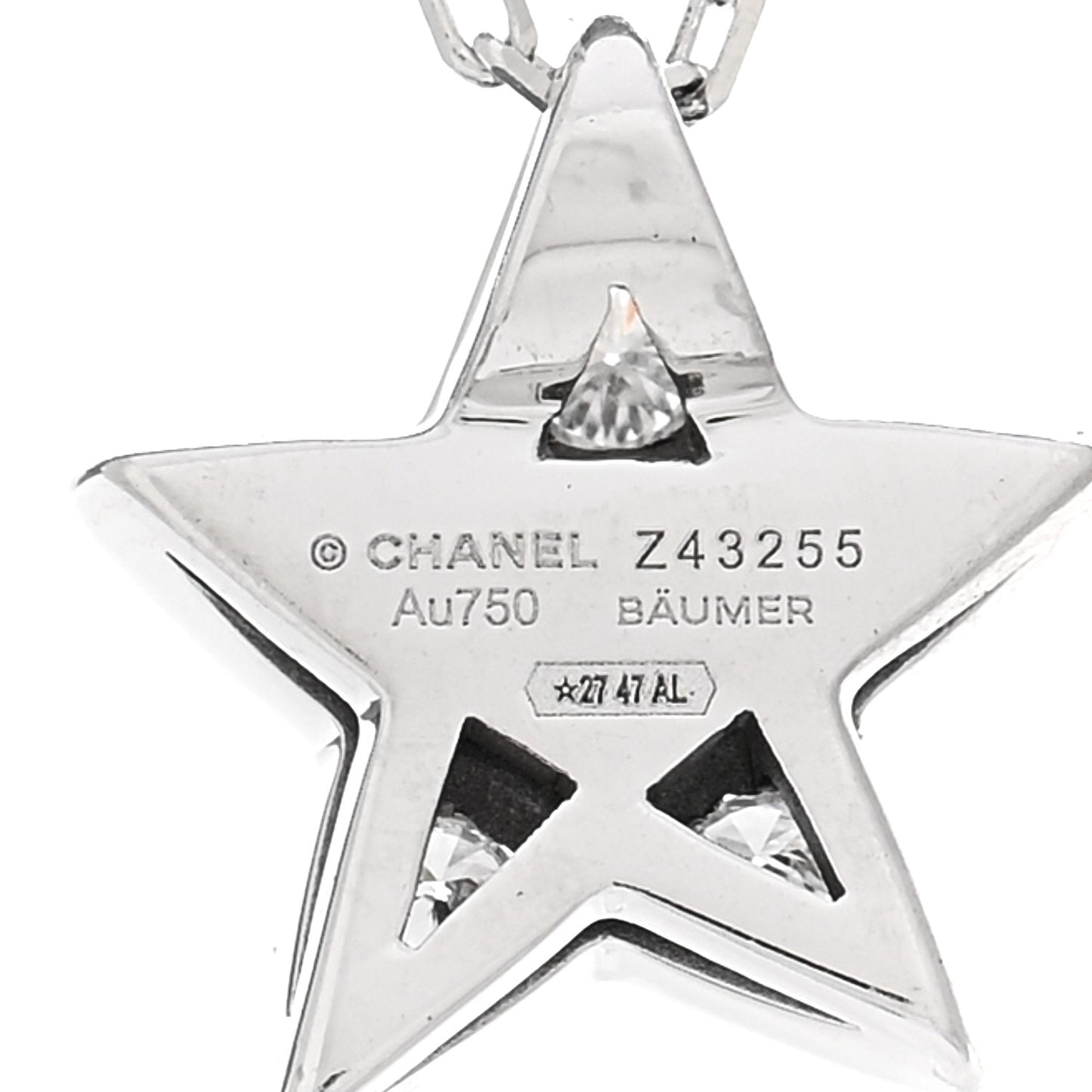 18K White Gold Diamond Small Comete Geode Pendant Necklace