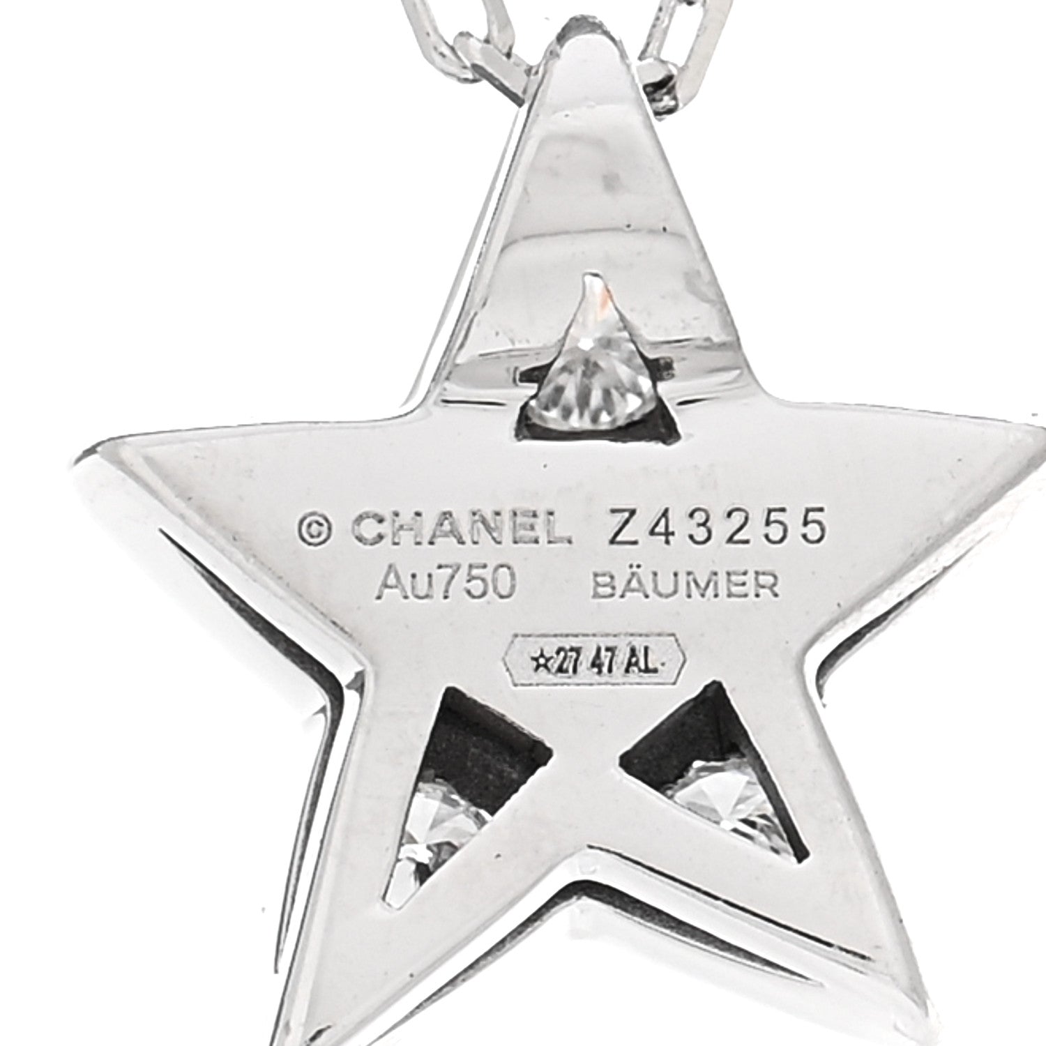 Chanel 18K White Gold Diamond Small Comete Geode Pendant Necklace 4 of 4