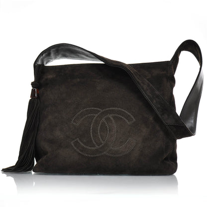 Chanel Suede Tassel CC Shoulder Bag Brown 1 of 8