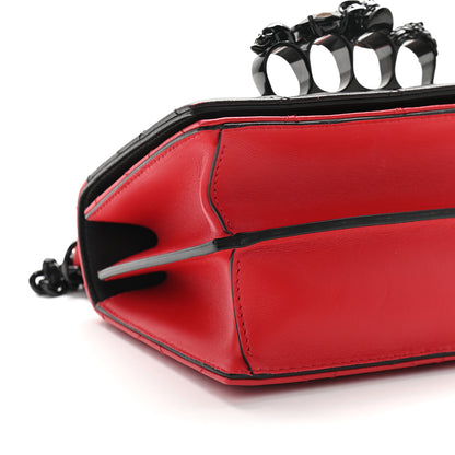 Alexander McQueen Lambskin Quilted Knuckle Shoulder Bag Black Red 7 of 8