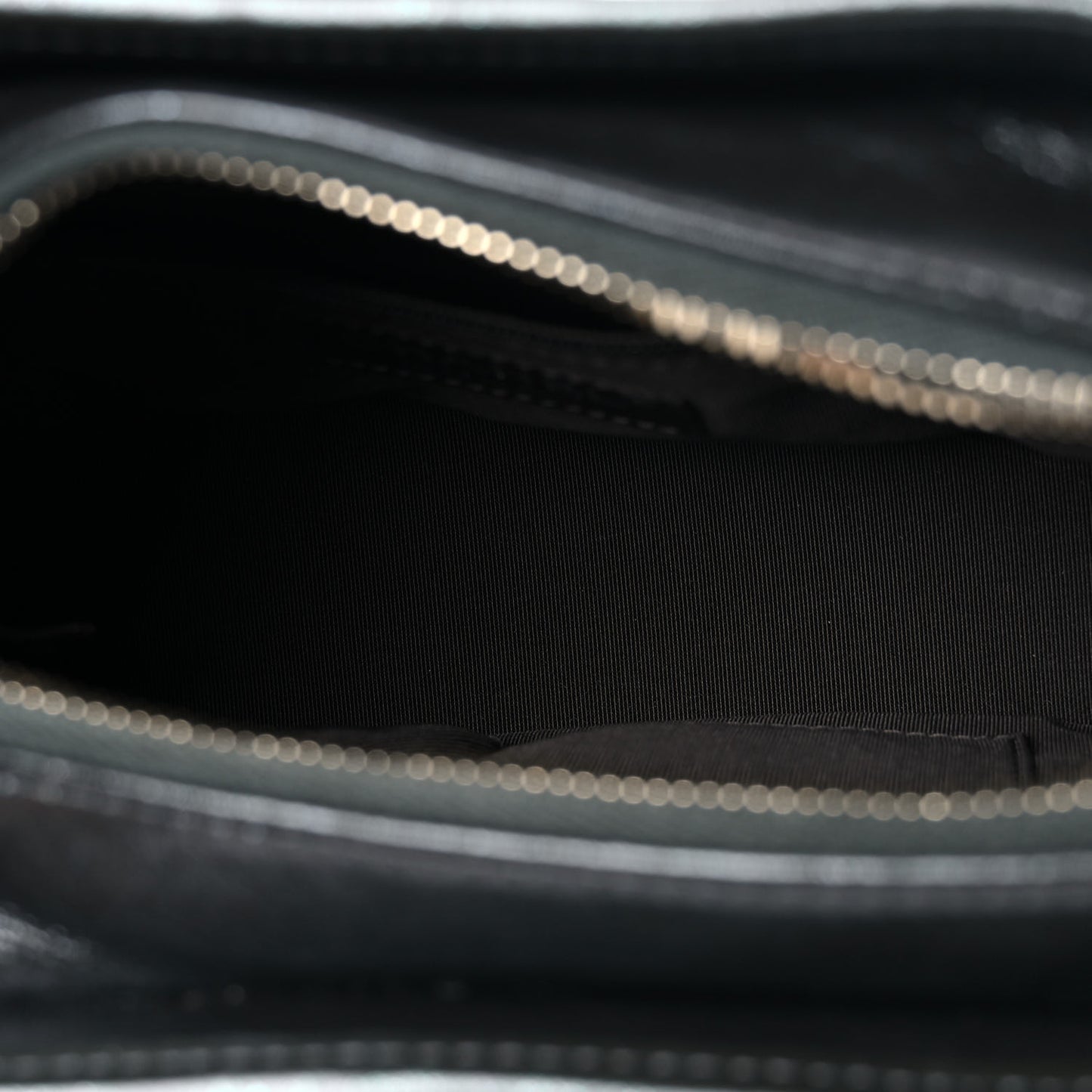 Metallic Aged Calfskin Chevron Quilted Small Gabrielle Hobo Dark Grey