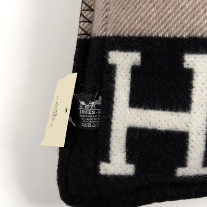 Hermes Wool Cashmere Avalon III Pillow PM Ecru Black 3 of 4