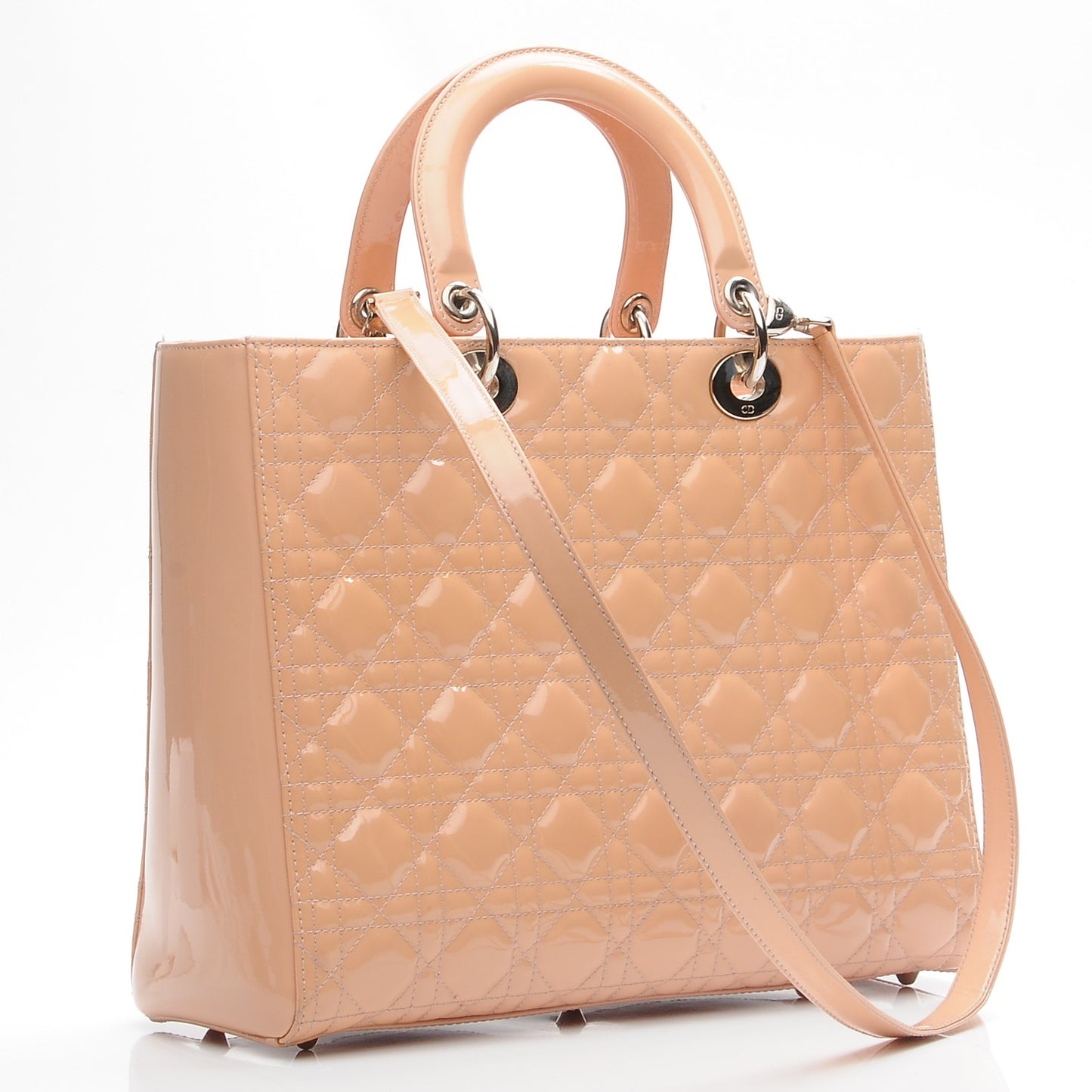 Patent Cannage Large Lady Dior Light Pink