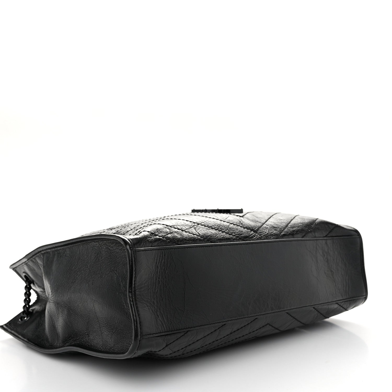 Saint Laurent Crinkled Calfskin Matelasse Monogram Large Niki Shopper Tote Black 4 of 12