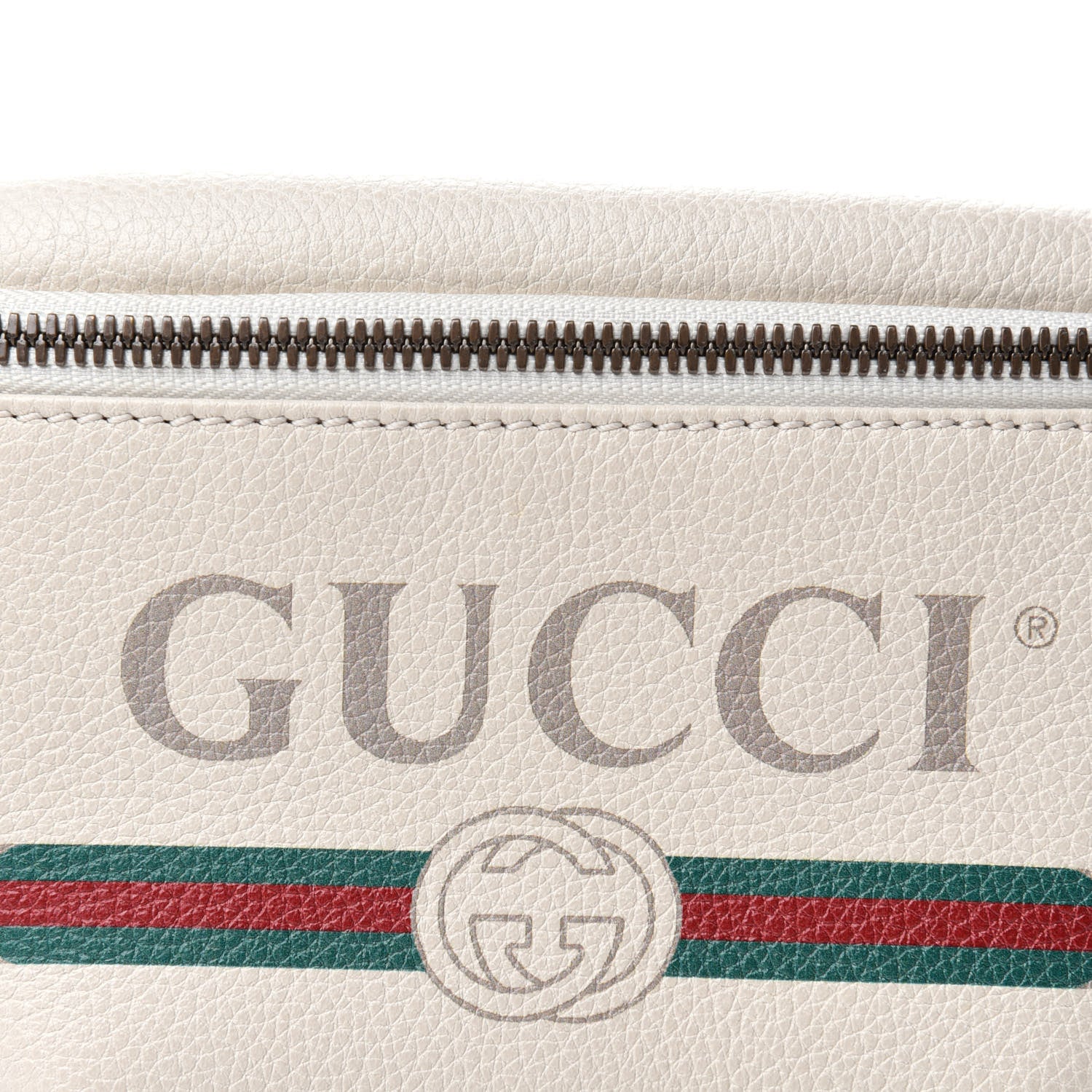 Gucci Grained Calfskin Small Logo Belt Bag White 10 of 11