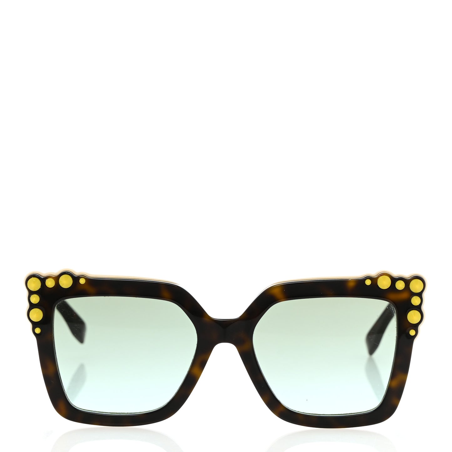 Studded Square Cat Eye Sunglasses FF 0260/S Havana