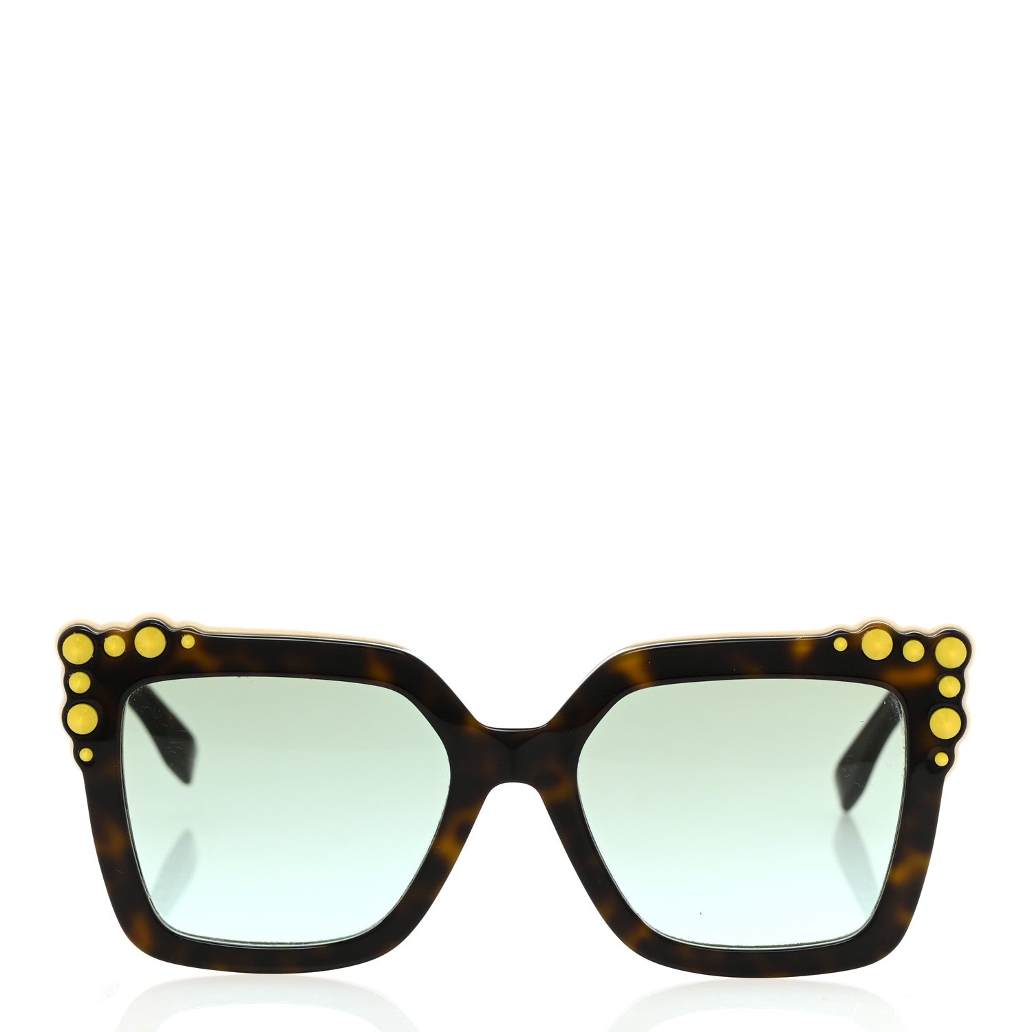 Fendi Studded Square Cat Eye Sunglasses FF 0260/S Havana 2 of 7