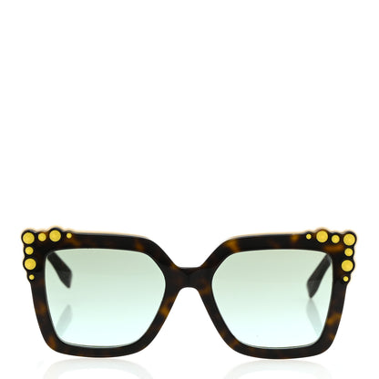 Fendi Studded Square Cat Eye Sunglasses FF 0260/S Havana 2 of 7