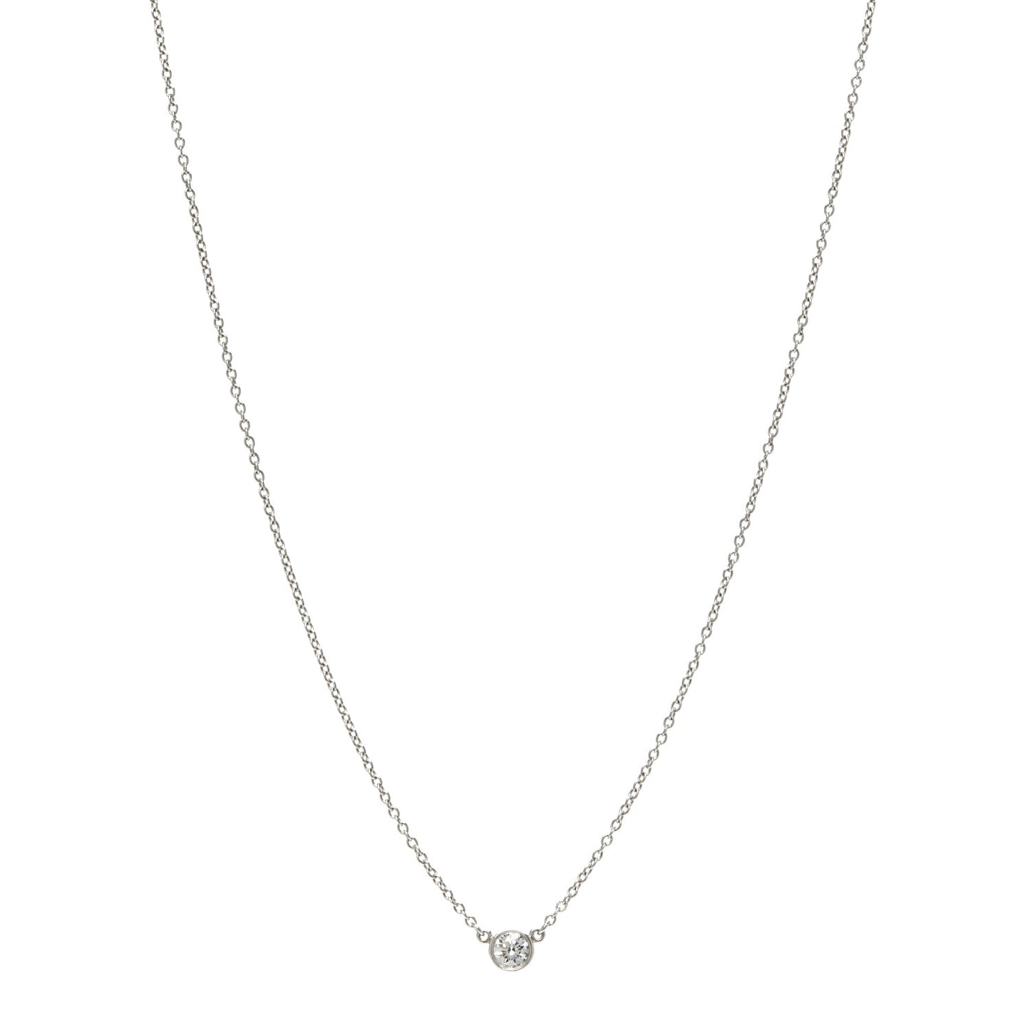 Platinum Diamond .14ct Elsa Peretti Diamonds by the Yard Pendant Necklace