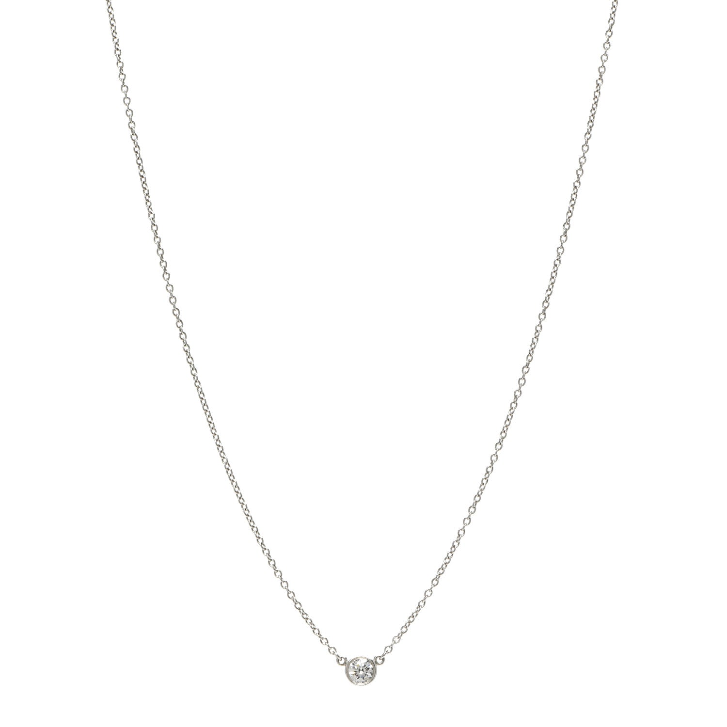 Tiffany Platinum Diamond .14ct Elsa Peretti Diamonds by the Yard Pendant Necklace 1 of 5