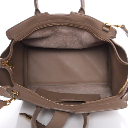 Saint Laurent Calfskin Suede Small Monogram Downtown Cabas Dark Beige 6 of 10