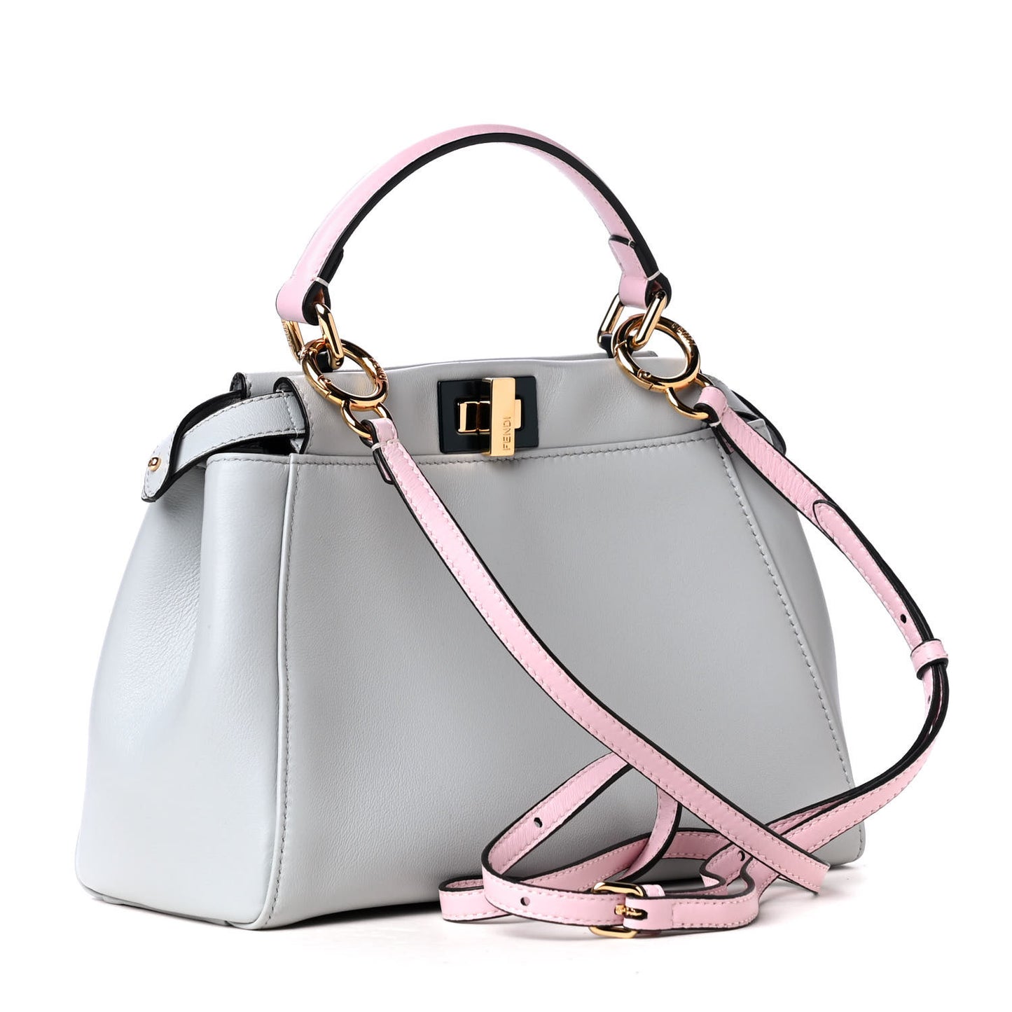 Nappa Colorblock Mini Peekaboo Iconic Satchel Grigio Perla Peonia Alga