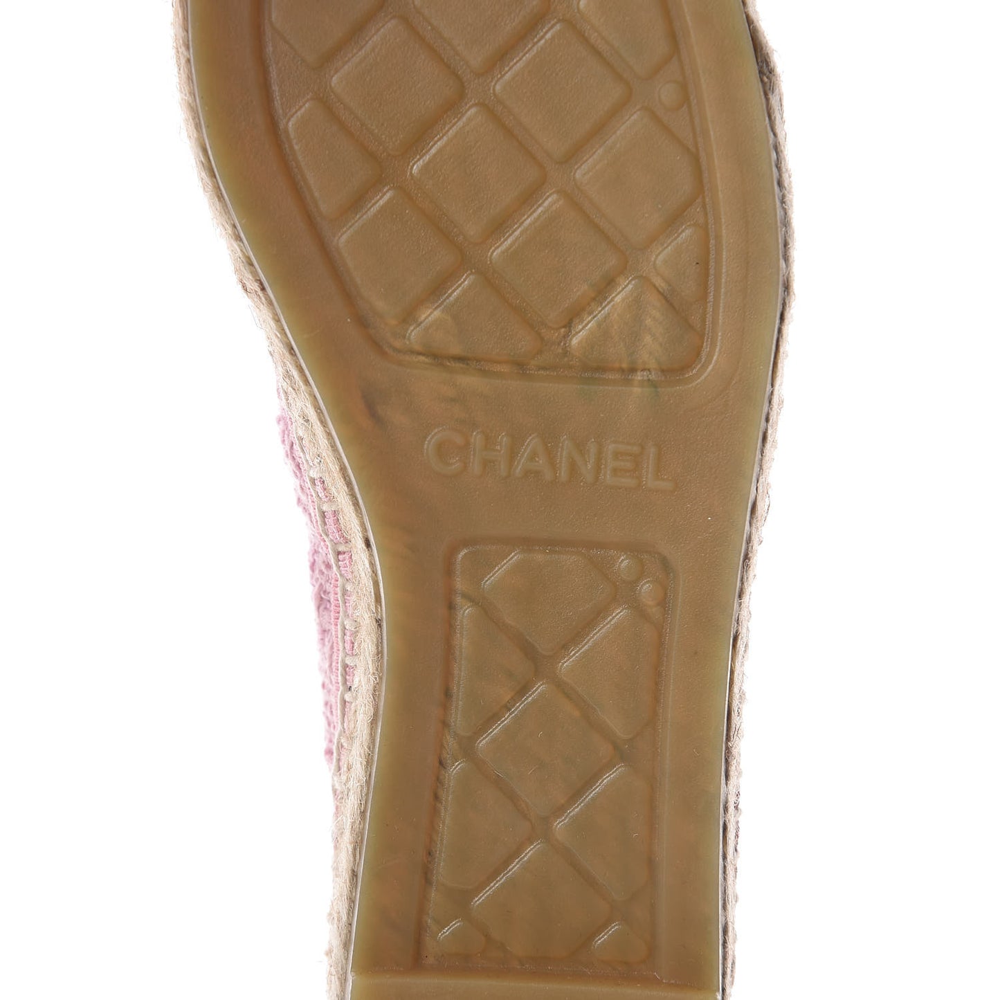 Tweed Patent CC Espadrilles 37 Pink Black