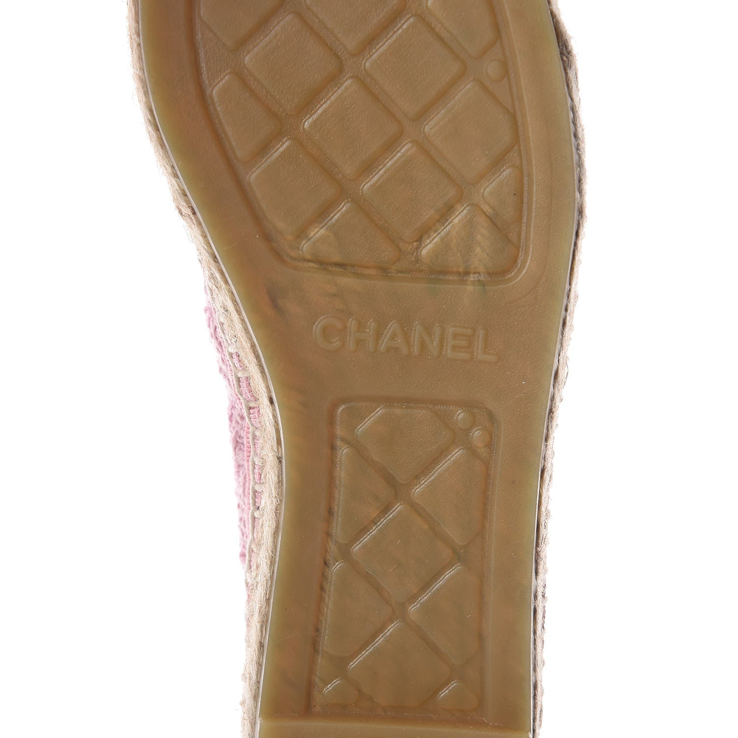Chanel Tweed Patent CC Espadrilles 37 Pink Black 6 of 7