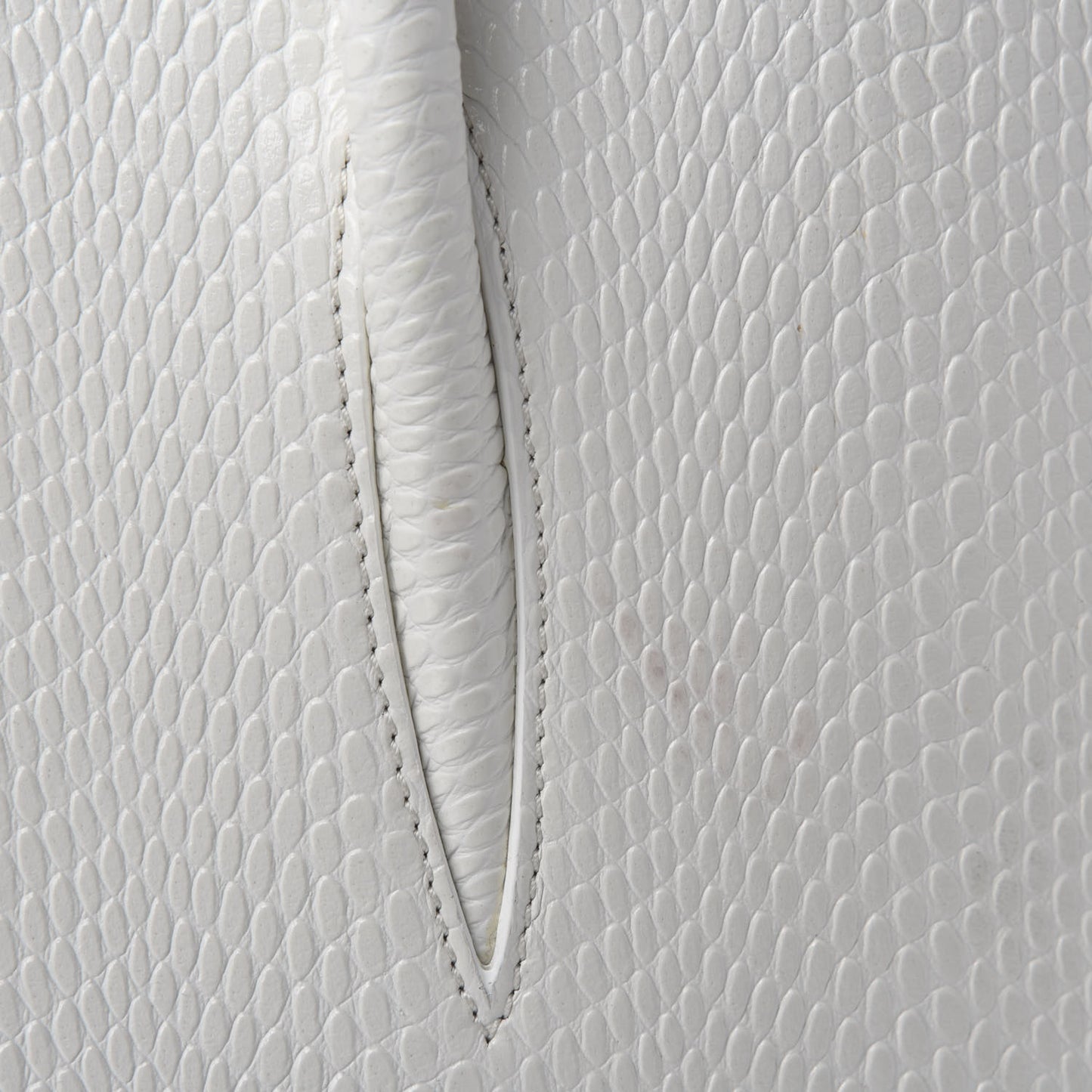Calfskin Lizard Embossed Medium Paloma White
