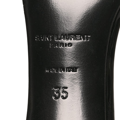 Saint Laurent Patent Calfskin Jane 110 Ankle Strap Sandals 35 Black 6 of 8