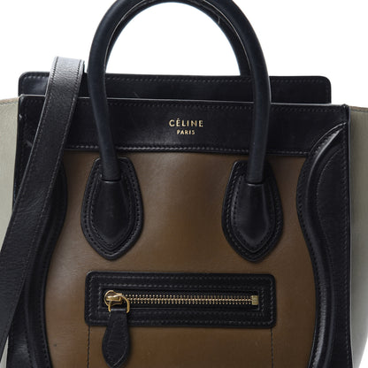 Celine Satin Calfskin Nano Tri-Color Luggage Dark Grey 20 of 20