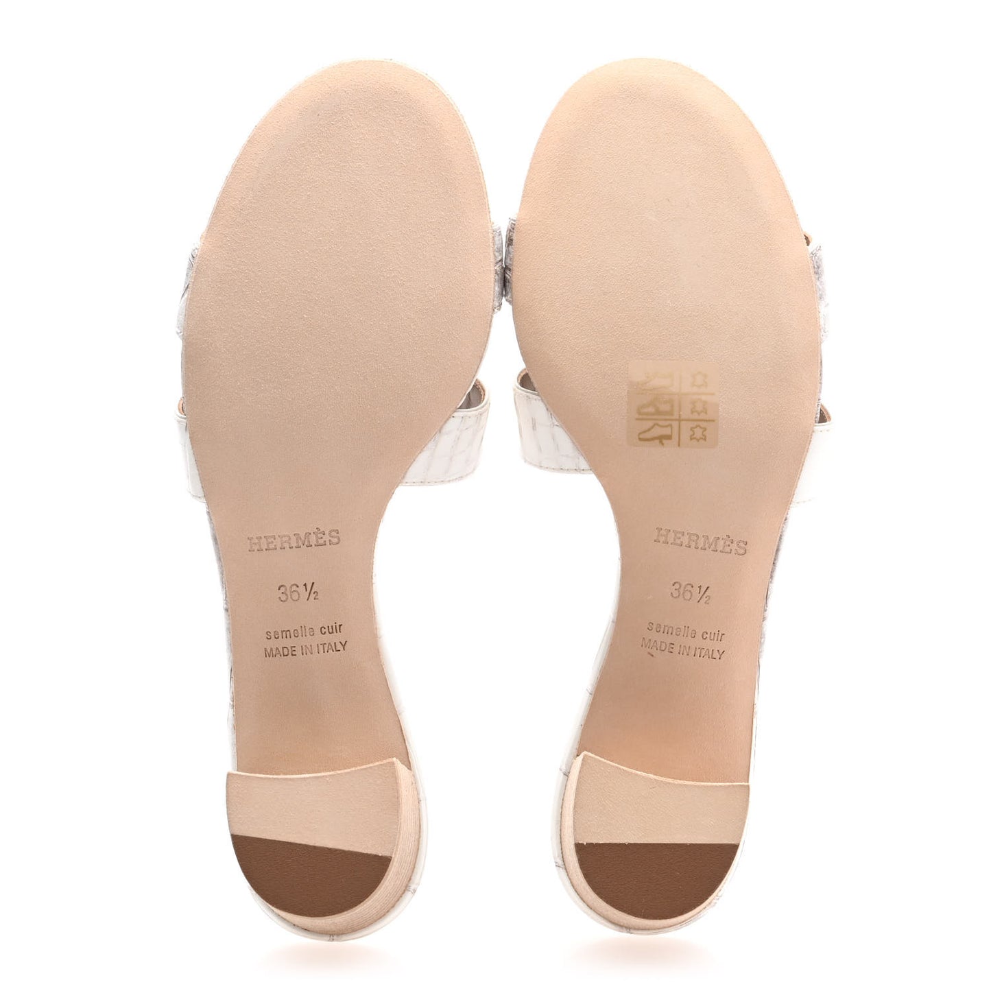 Matte Niloticus Crocodile Himalaya Oasis Sandals 36.5 White