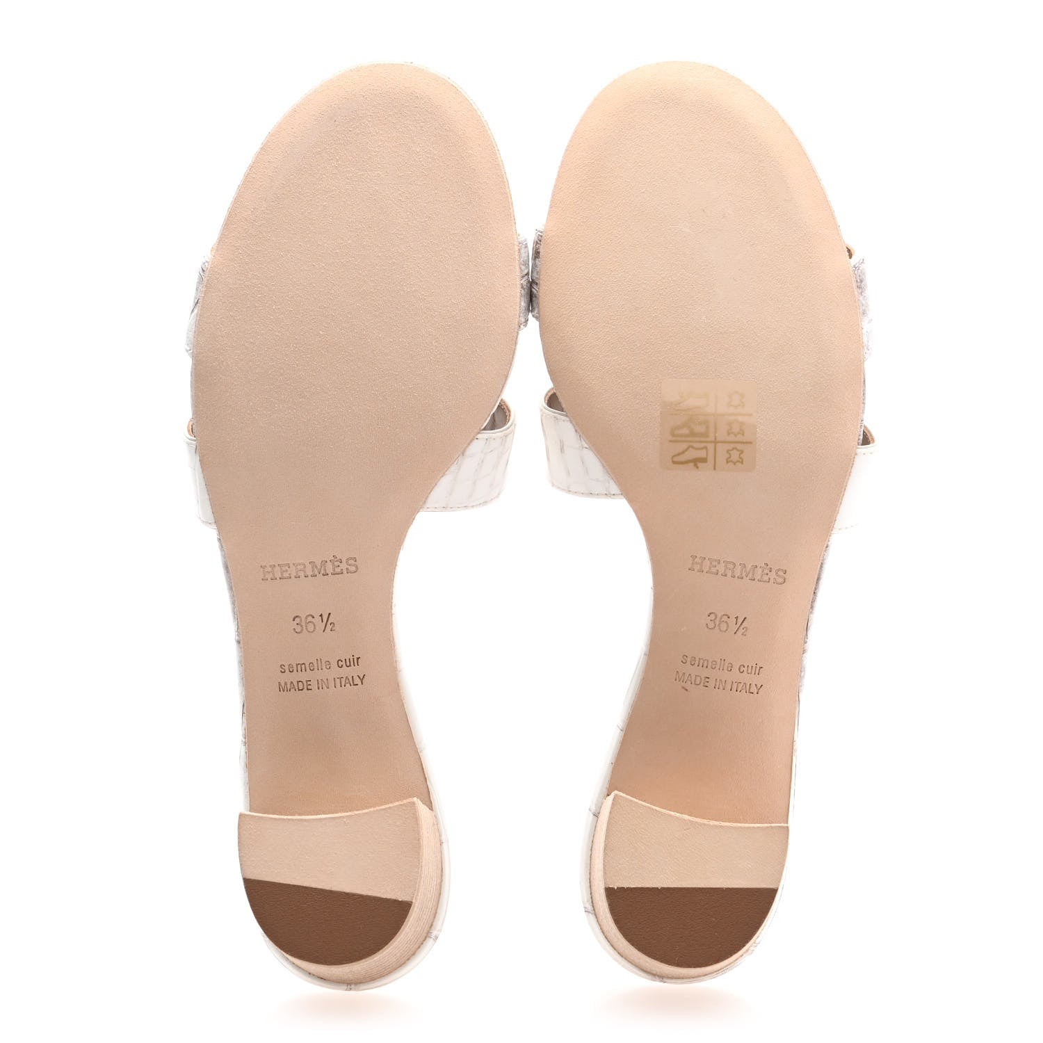 Hermes Matte Niloticus Crocodile Himalaya Oasis Sandals 36.5 White 5 of 9