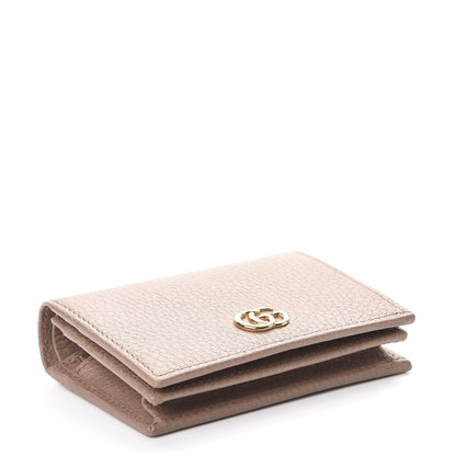 Gucci Pebbled Calfskin GG Marmont Card Case Porcelain Rose 4 of 8