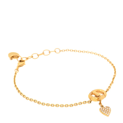 Christian Dior CD Crystal Heart Bracelet Gold 1 of 6