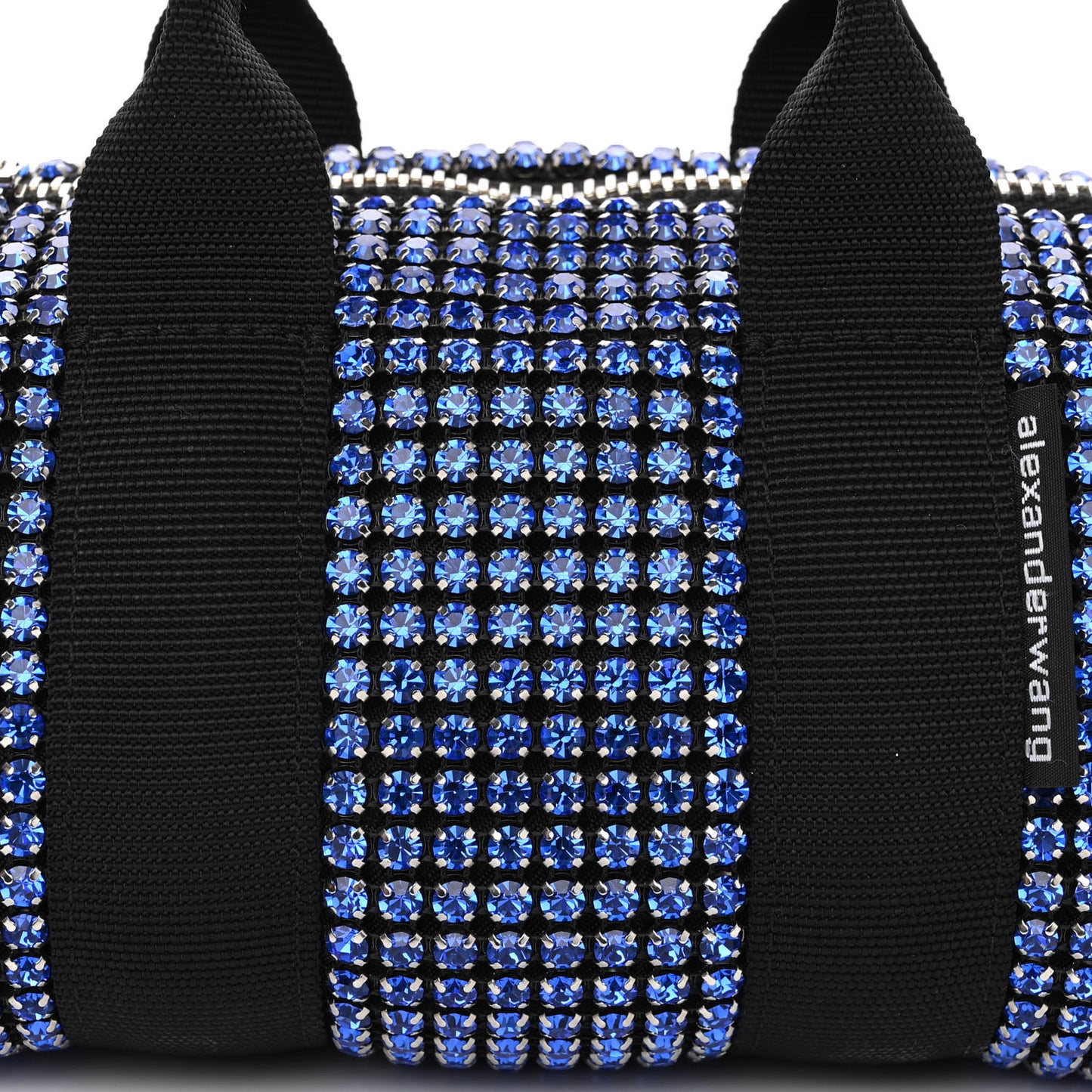Mesh Crystal Rhinestone Mini Cruiser Duffle Black