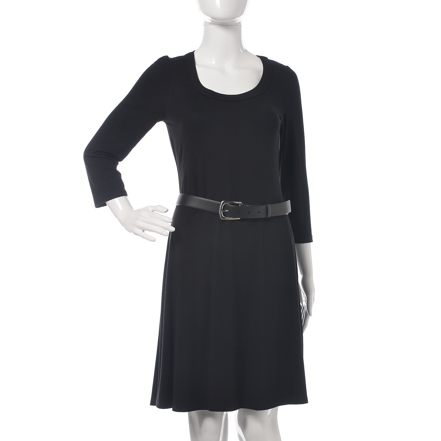 Chanel Calfskin Belt 95 38 Black 2 of 6