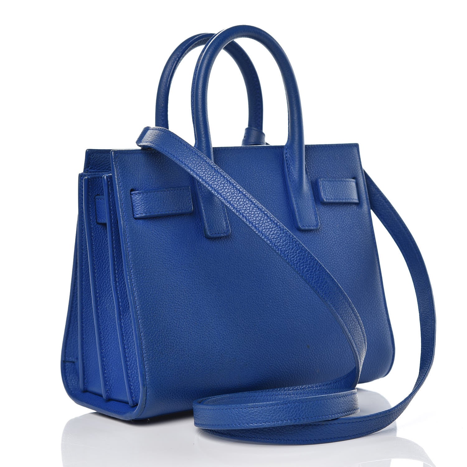 Saint Laurent Grained Calfskin Nano Sac De Jour Royal Blue 3 of 14