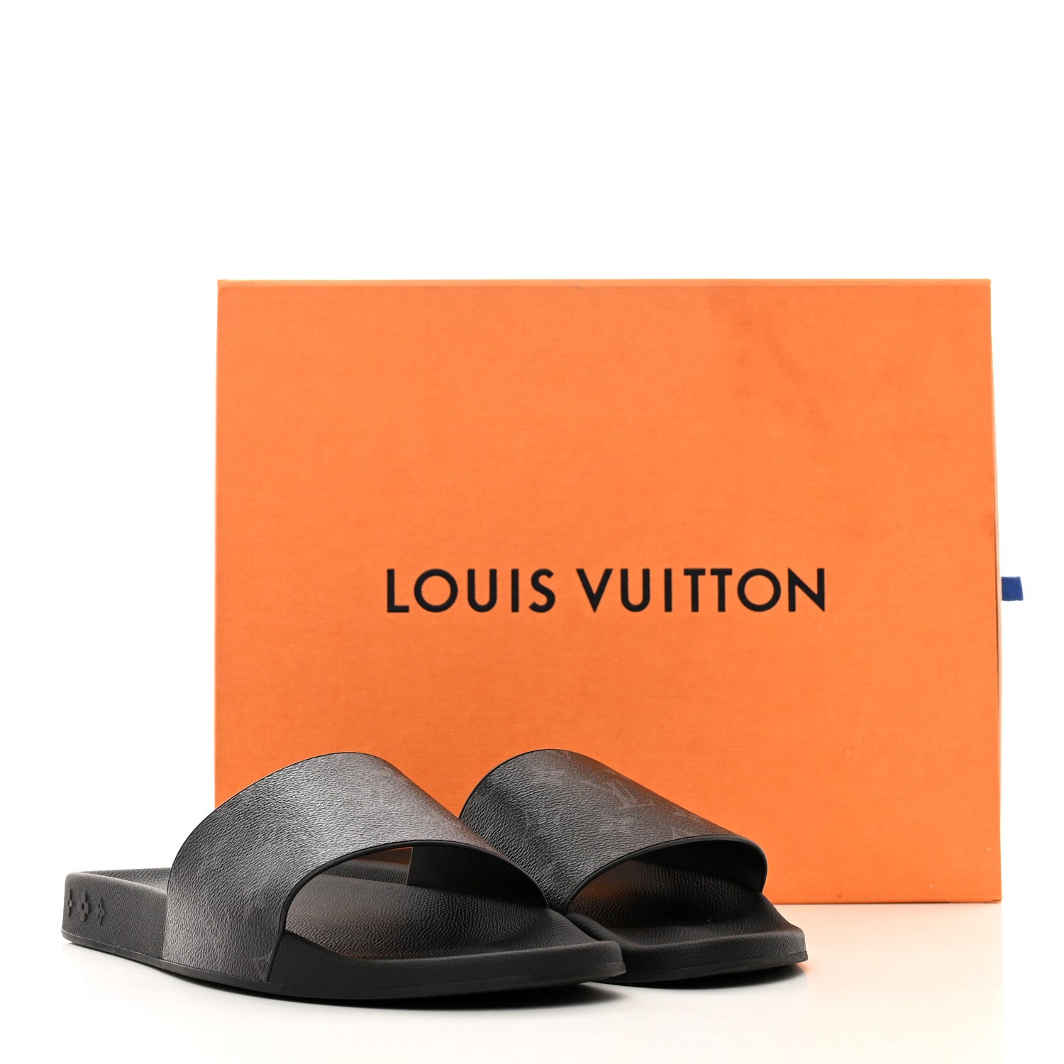 Louis Vuitton Rubber Monogram Eclipse Mens Waterfront Mules 10.5 Black 9 of 9