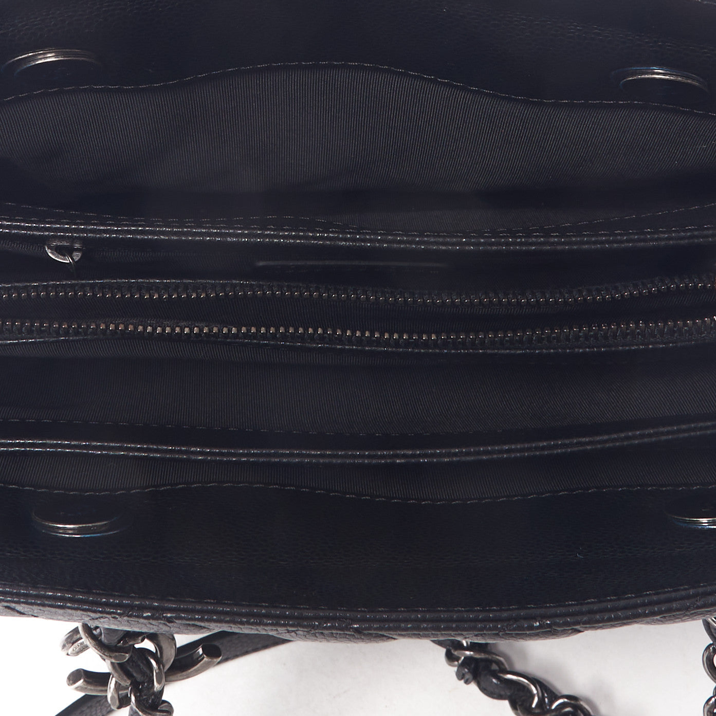 Caviar Quilted Small City Shopping Tote Black