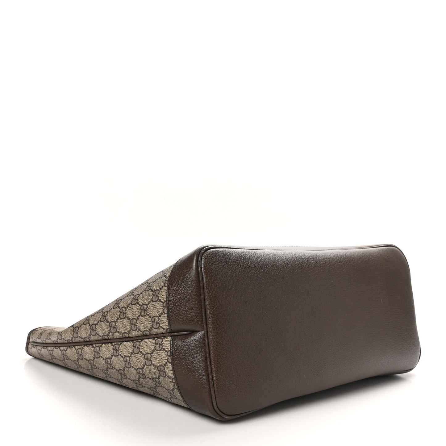 GG Supreme Monogram Textured Dollar Calfskin Web Large Ophidia Tote Beige Ebony New Acero