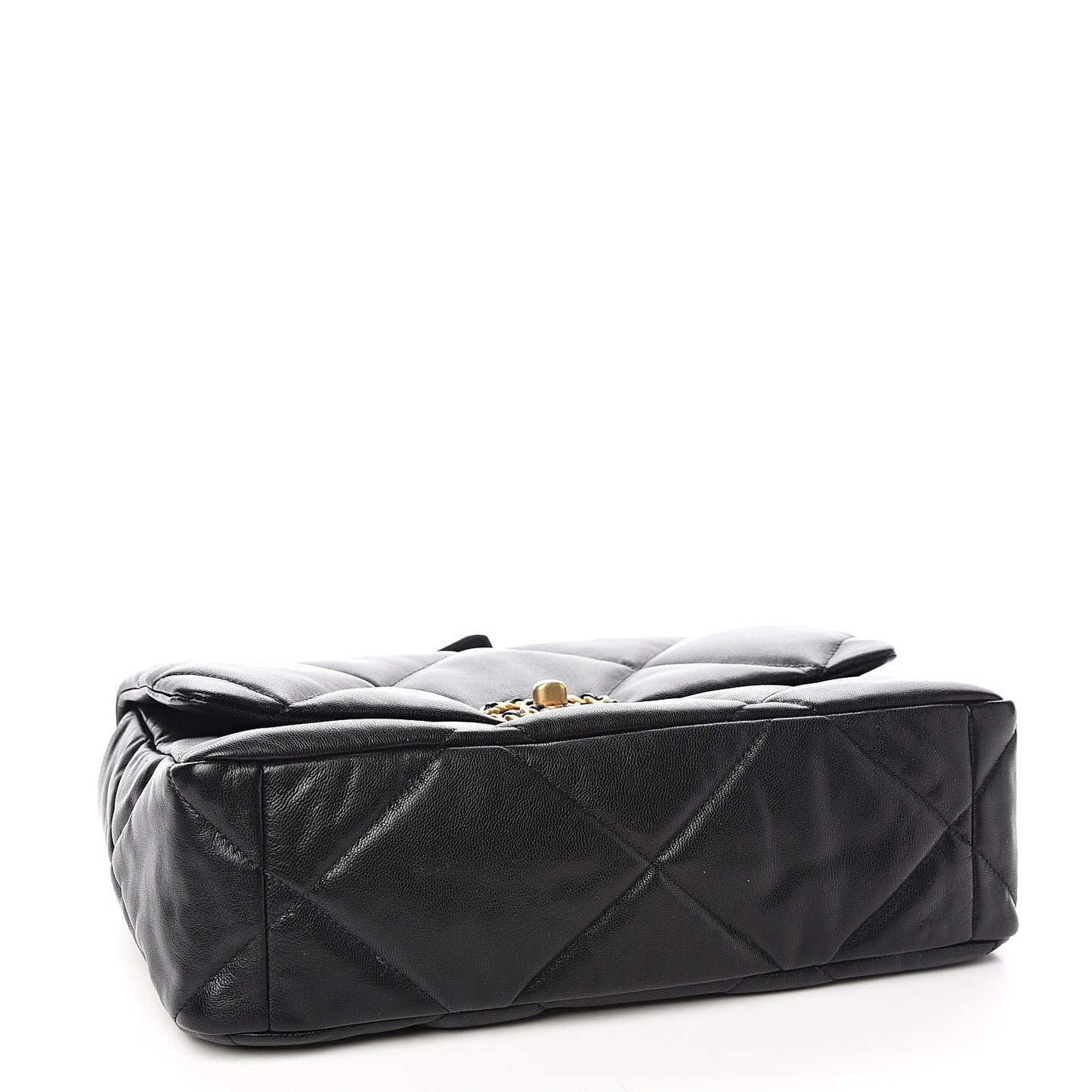 Goatskin Quilted Large 19 Flap Black