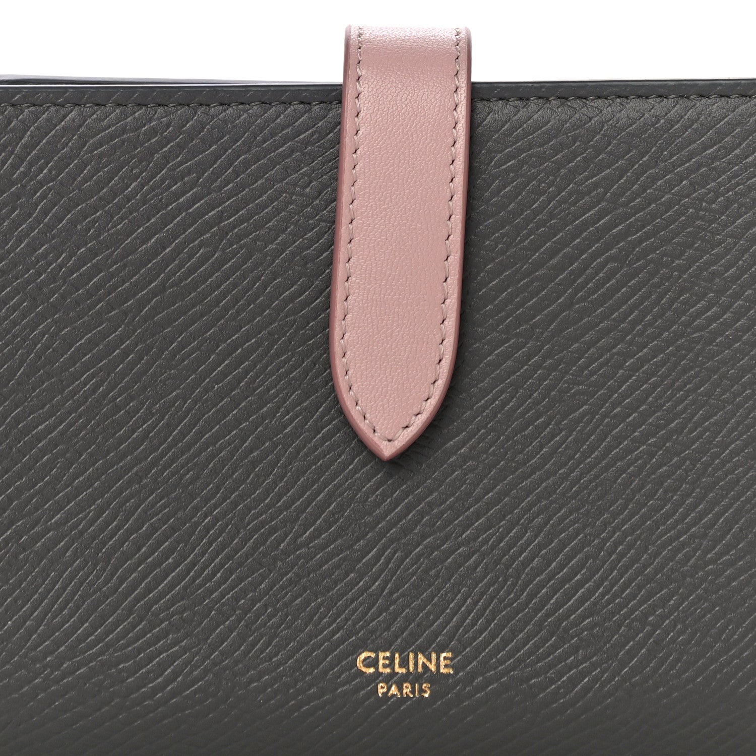 Celine Grained Calfskin Medium Multifunction Strap Wallet Grey Vintage Pink 7 of 11