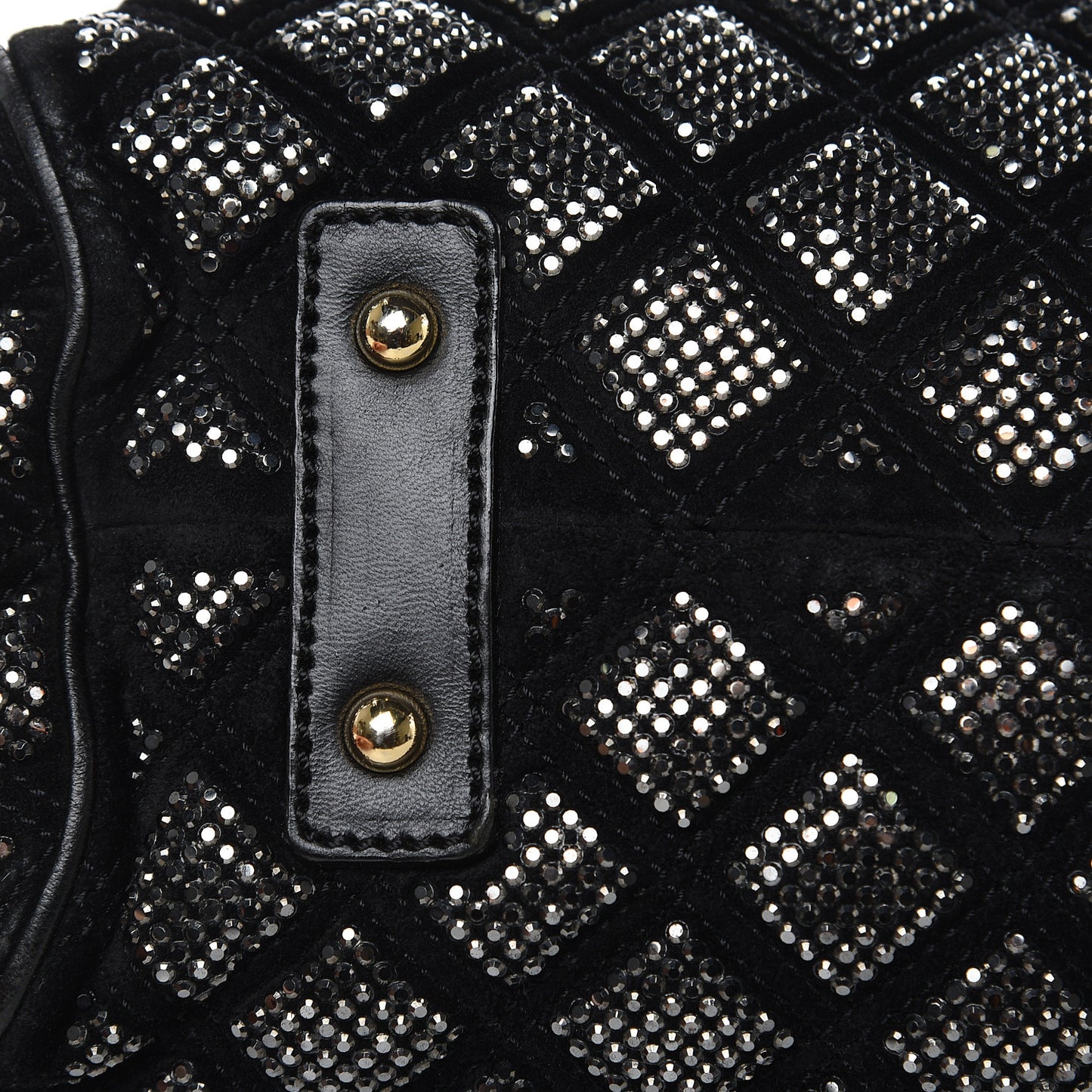 Suede Crystal Quilted Stam Black