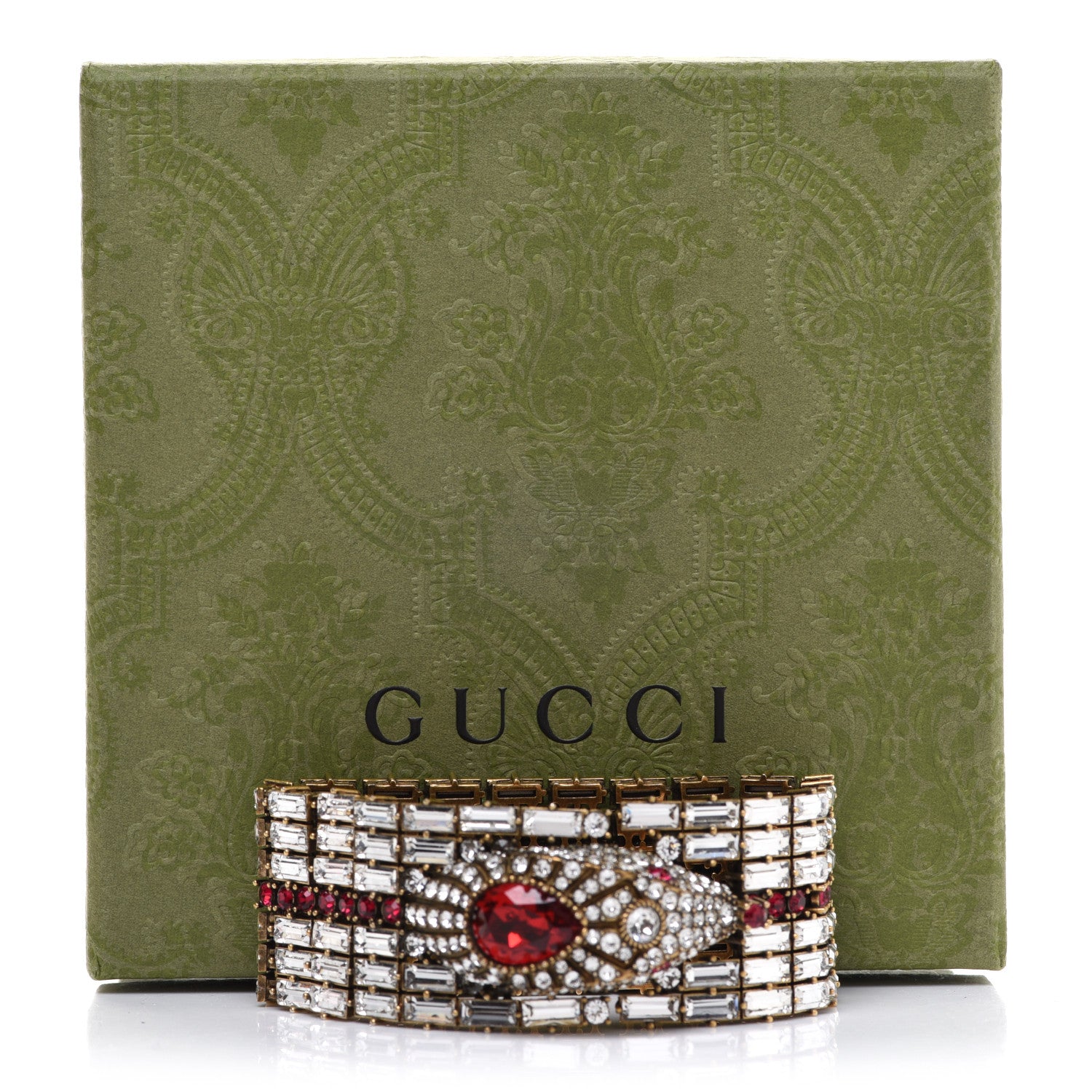 Gucci Crystals Snake Bracelet White Red 6 of 6