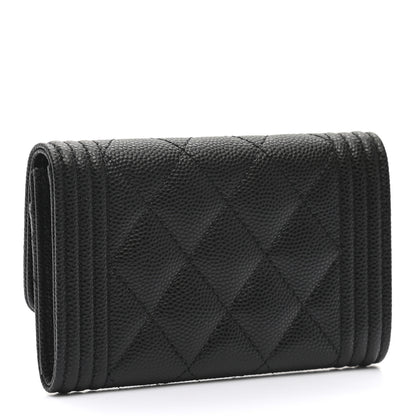 Chanel Caviar Quilted Boy Flap Card Holder Black 3 of 10