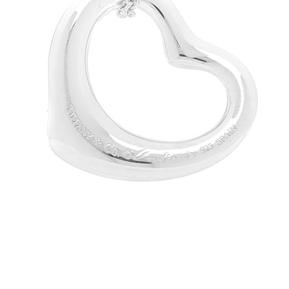 Tiffany Sterling Silver 22mm Elsa Peretti Open Heart Pendant Necklace 6 of 6