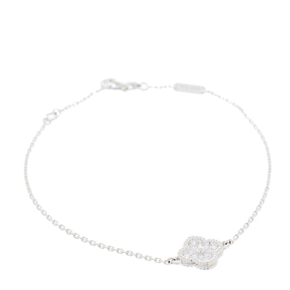 Van Cleef & Arpels 18K White Gold Diamond Sweet Alhambra Bracelet 1 of 4