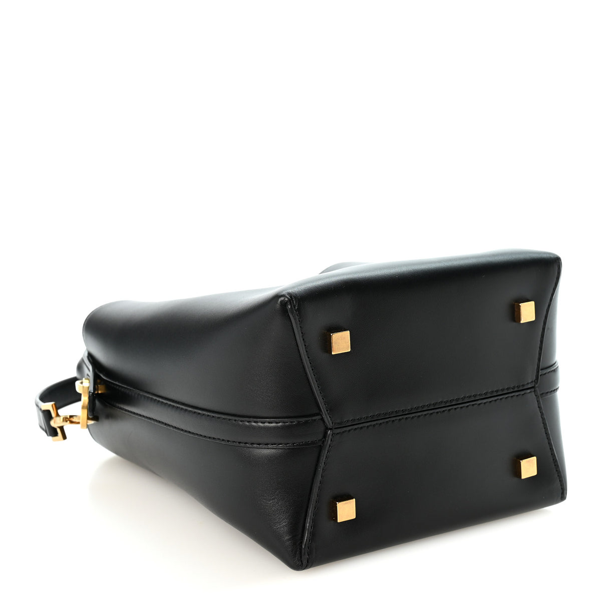 Smooth Shiny Calfskin Monogram Le 37 Small Bucket Bag Black