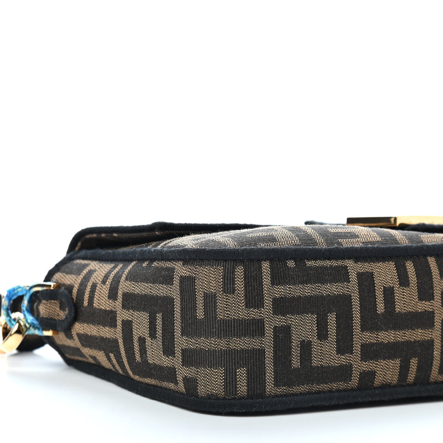 Fendi Fabric Jacquard FF 1974 Medium Baguette Tobacco Moro Black 6 of 8