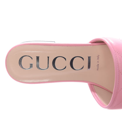 Gucci Nappa Matelasse GG Marmont Flat Slide Sandals 39 Wild Rose 7 of 10