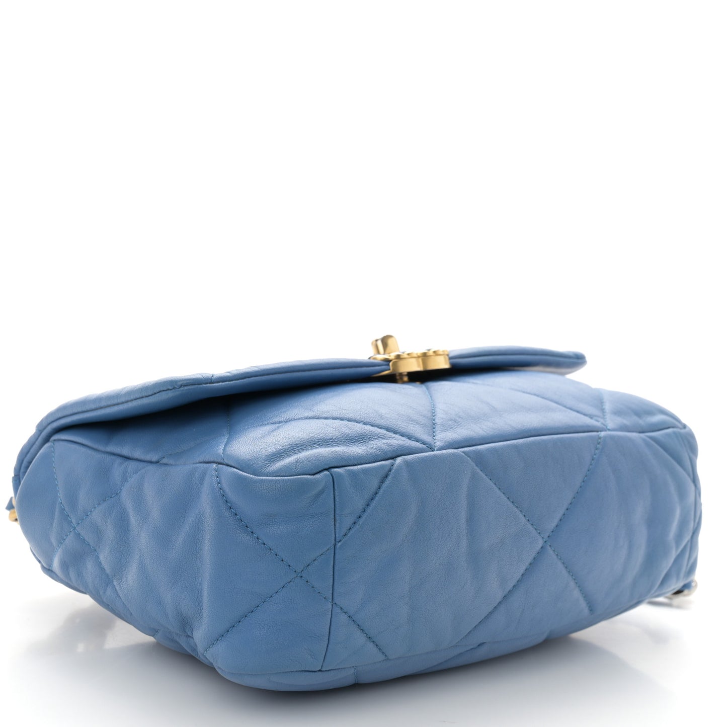 Goatskin Quilted Medium Chanel 19 Flap Blue