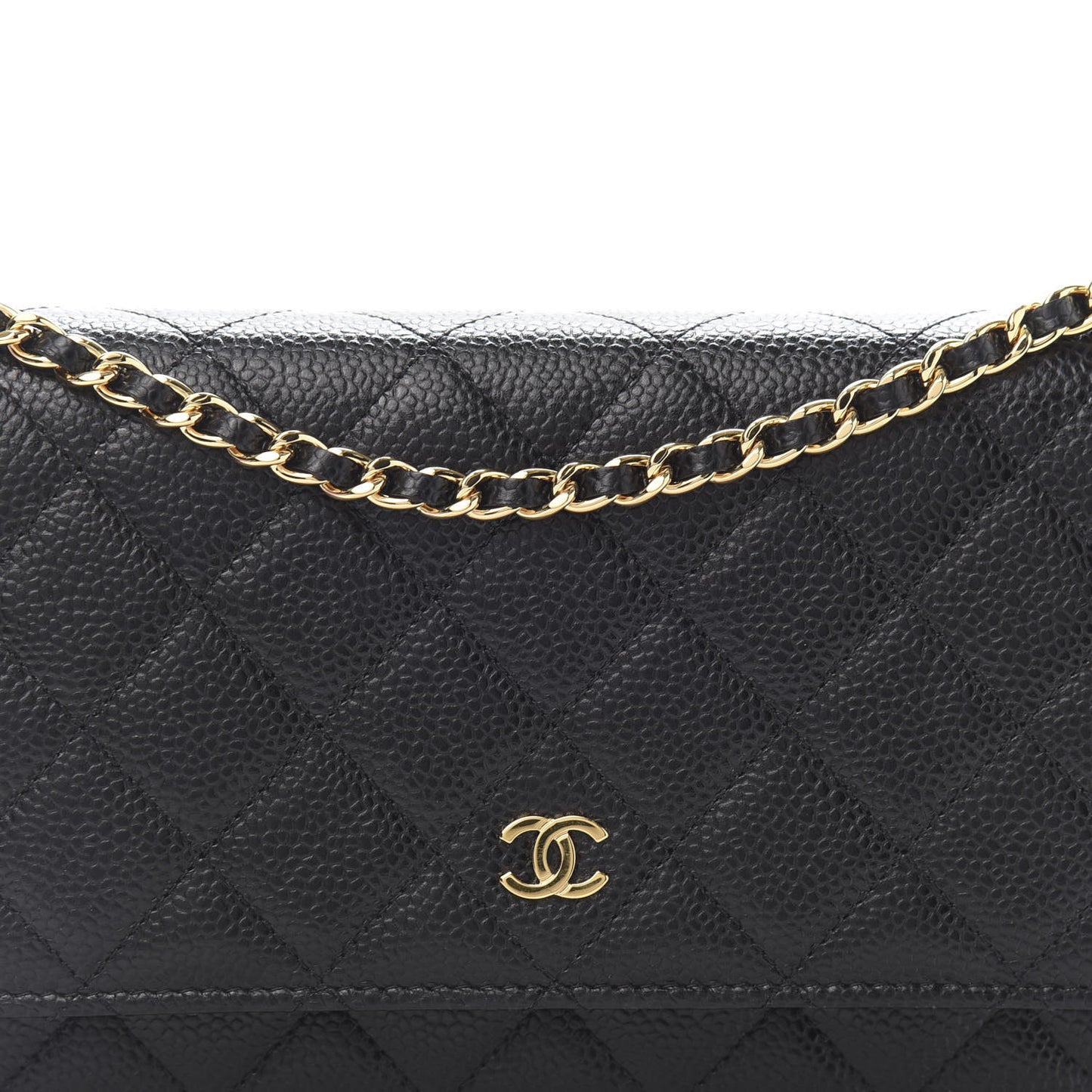 Caviar Quilted Wallet On Chain WOC Black