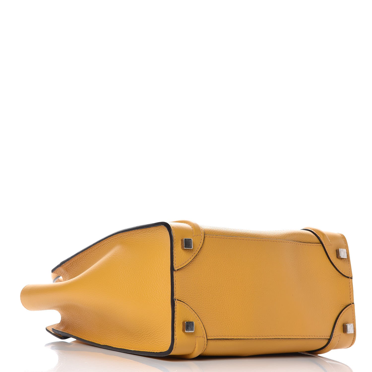 Celine Drummed Calfskin Micro Luggage Ocre 4 of 13
