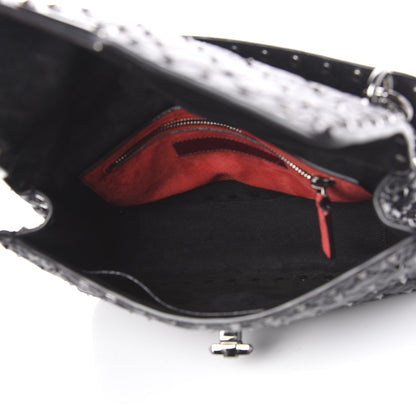 Valentino Garavani Craquele Nappa Medium Rockstud Spike Shoulder Bag Black 4 of 9