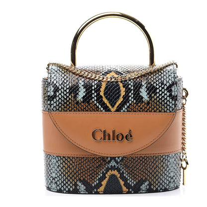 Chloe Calfskin Python Embossed Small Aby Lock Faded Blue 1 of 10